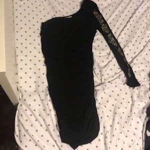 Black one sleeve dress